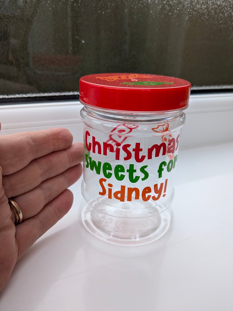Personalised Christmas sweet jar 