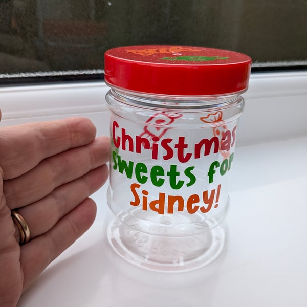 Personalised Christmas sweet jar 