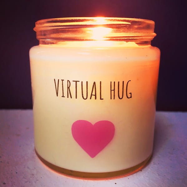 Virtual Hug 120ml Candle in a Jar with the scent of LAVENDER & Cedarwood