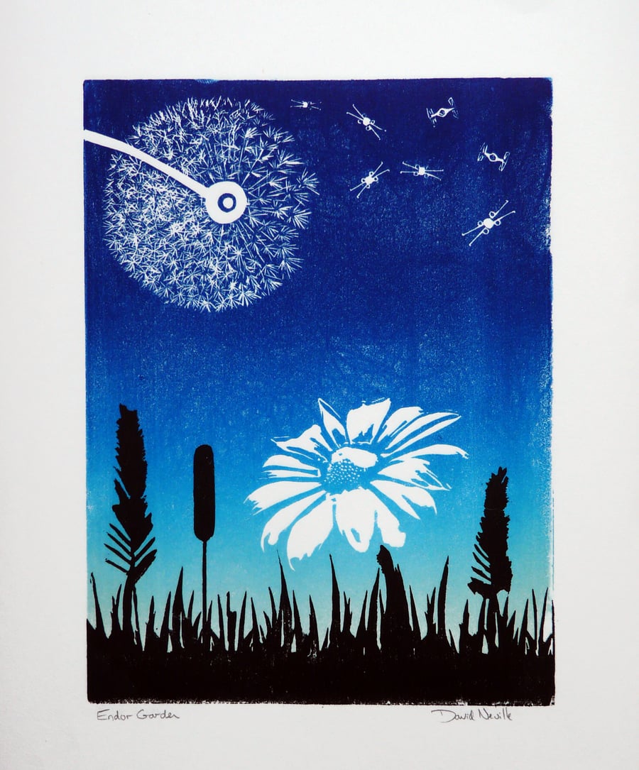 Endor Garden Linocut