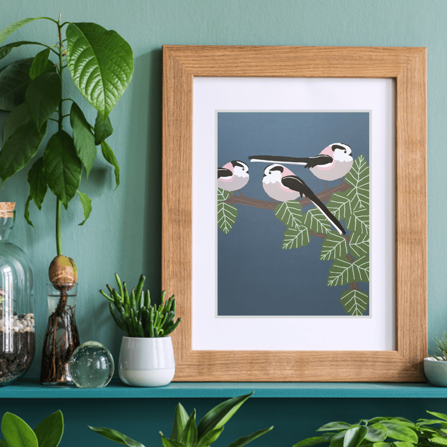 Long Tailed Tits A5 Art Print