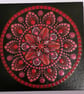 Garnet Hand Painted Dot Mandala Canvas - Image 1