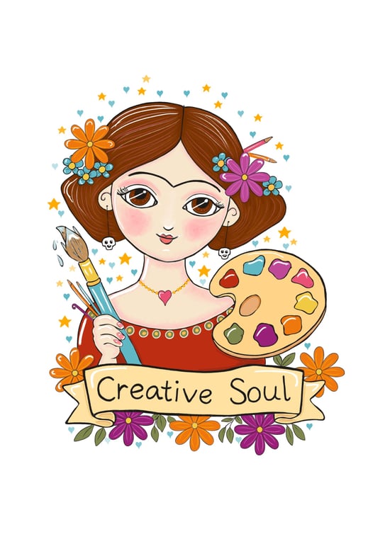Frida inspired Creative Soul sticker-whimsical artist-art lover-creative spirit