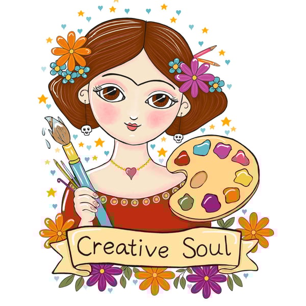 Frida inspired Creative Soul sticker-whimsical artist-art lover-creative spirit