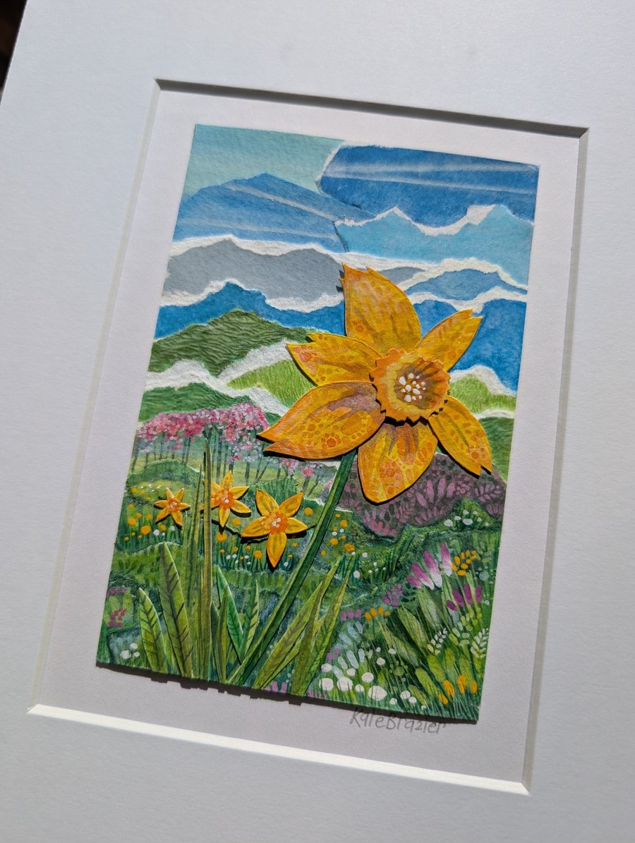 Golden Majesty - Original collage. A4 Mounted