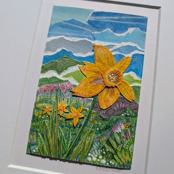 Golden Majesty - Original collage. A4 Mounted