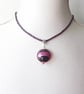 Handmade Necklace, Kumihimo Braid and Pink & Black Murano Glass Bead - Image 2