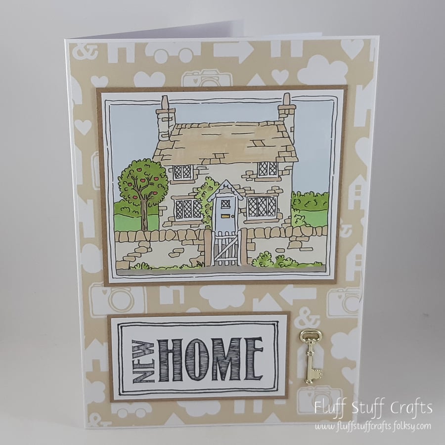 Handmade new home card - country cottage