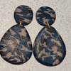 Muted leopard pebble dangle earrings 