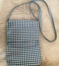 Stylish Blue check canvas crossbody bag. - Image 3