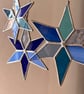 Patchwork blue Stained Glass Star decoration - each unique - Image 2