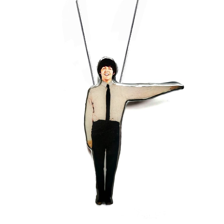 Sixties Era Paul McCartney Figure Beatles Statement Necklace by EllyMental