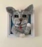 Needle felted kitty in frame - Image 2