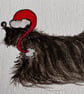 Black Dog Wearing a Santa Hat Christmas Decoration  - Image 3