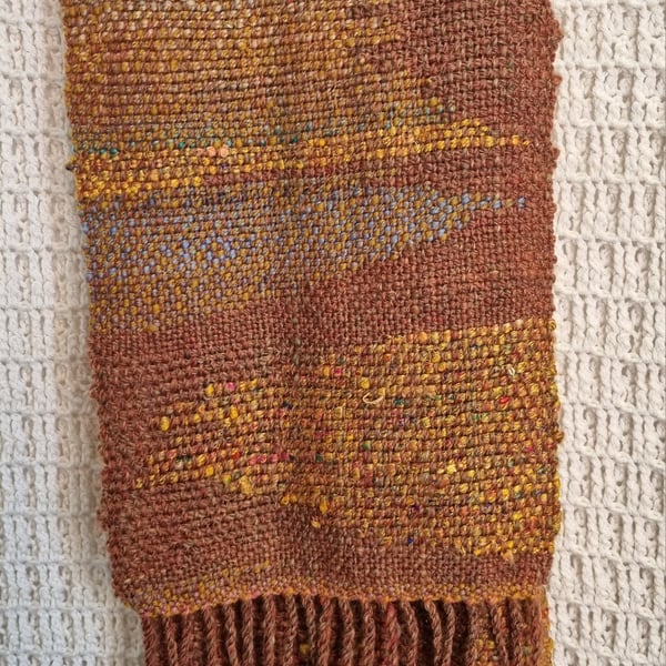 Autumn soft Handwoven scarf 
