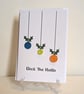 Christmas card with buttons saying Deck the Halls 