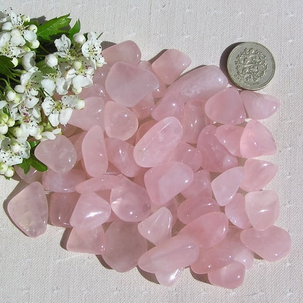 10 Stunning Rose Quartz Crystal Polished Tumblestones