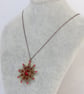 Bronze and Red Snowflake Pendant - Image 2