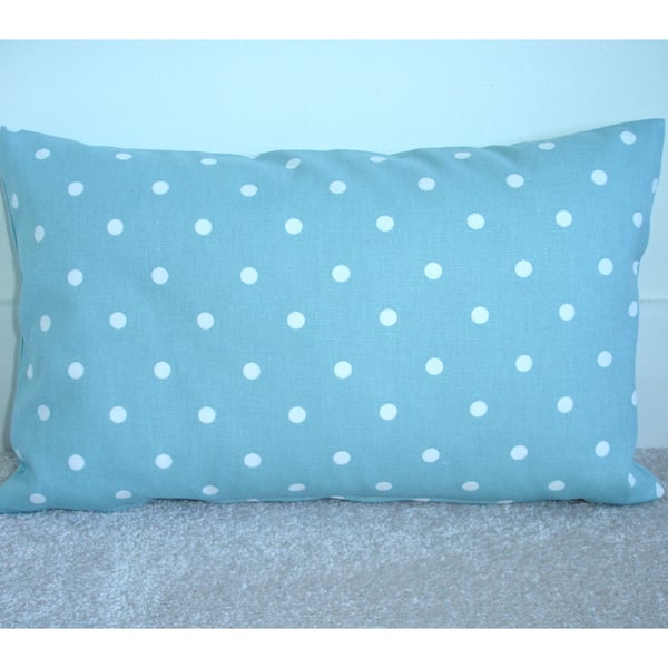 Tempur Travel Pillow Cover SMALL Polka Dots Duck Egg Spots 16x10 