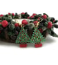 Christmas Tree Earrings, Bead Weave Festive Earrings