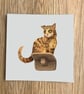 Cat Square Post Card Print - Image 2