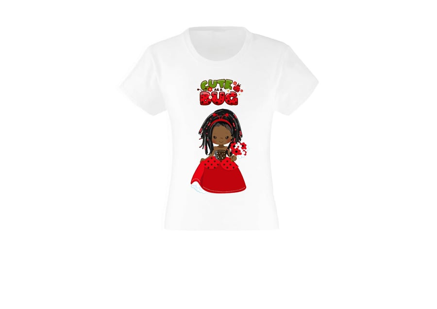 Afro Girl Ladybug T shirt - Custom Printed T shirt