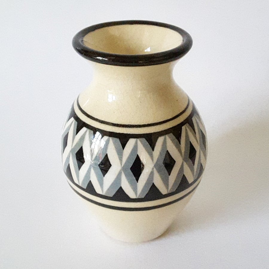 Decorated ceramic vase