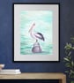 Australian Pelican Art Print, Pelican Wall Art, Australian Wildlife Bird Decor - Image 6