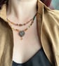 Multicolour Double-Strand Beaded Necklace with Radiating Heart Pendant - Image 2