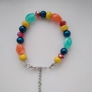 MULTI COLOURED CLASP CHAIN BRACELET