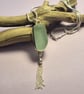 Beautiful Unique Foam Color Seaham Seaglass Pendant Necklace  Sterling Silver  - Image 6