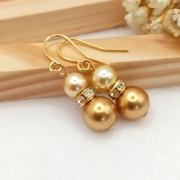 Pearl Earrings - Christmas Bauble Inspired Pearl Earrings - Festive Jewellery 