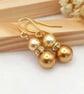 Pearl Earrings - Christmas Bauble Inspired Pearl Earrings - Festive Jewellery 