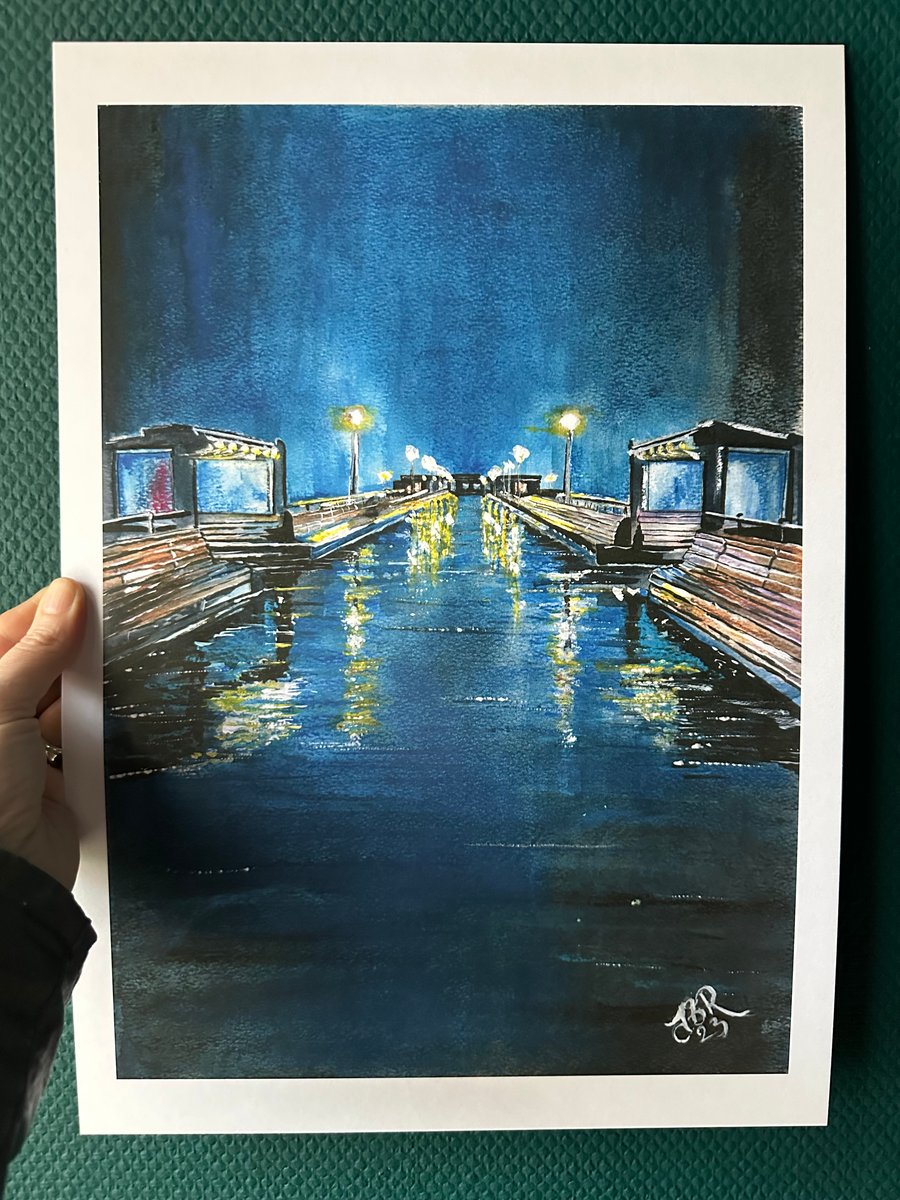 Stunning A3 Print "Pier in the Summer Rain"