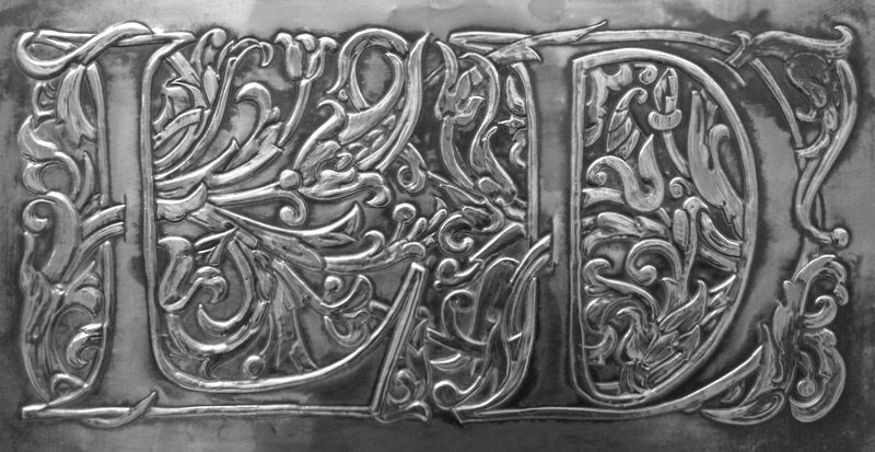 Wedding gift,  ANNIVERSARY GIFT two initials in pewter