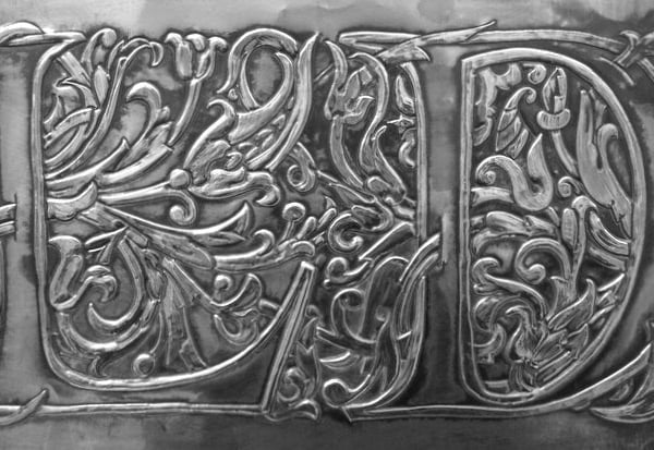 Wedding gift,  ANNIVERSARY GIFT two initials in pewter