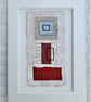 Colourful Combinations Red Grey Natural Handstitched Geometric Art Picture - Image 4