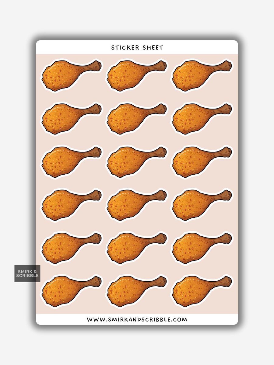 Funny Vinyl Sticker Sheet For Adults - Fried Chicken