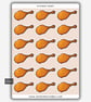 Funny Vinyl Sticker Sheet For Adults - Fried Chicken