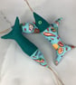 Shells hanging fabric fish set, Handmade - Image 8