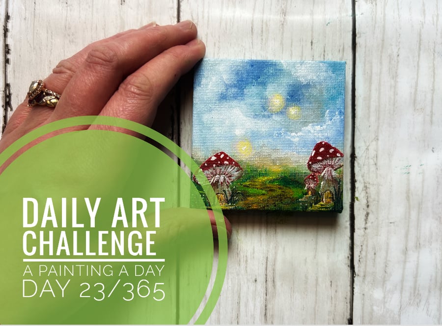 Mini Acrylic painting on canvas, Daily Art Challenge, A Painting a Day 23-365 