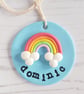 Personalised Rainbow and clouds decoration, polymer clay, personalisation - Image 3