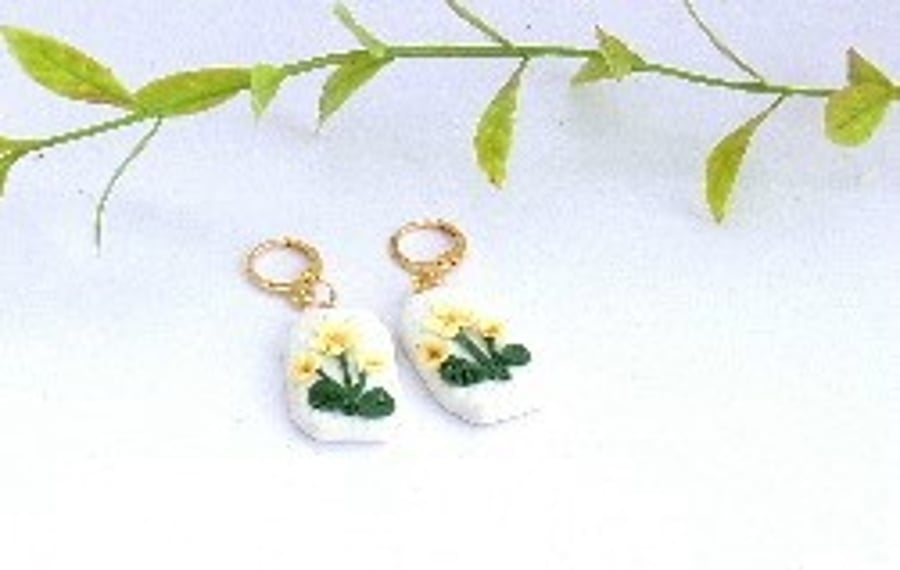 Handcrafted Polymer Clay Primrose Earrings