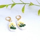 Handcrafted Polymer Clay Primrose Earrings