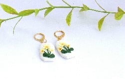 Handcrafted Polymer Clay Primrose Earrings