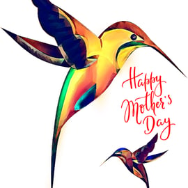 Happy Mother's Day Humming Birds Card A5