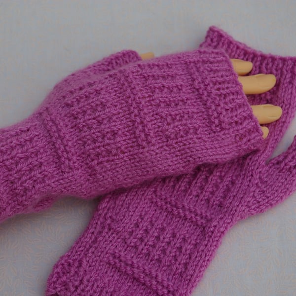 Knitting Pattern Fingerless Gloves Mittens Pattern C