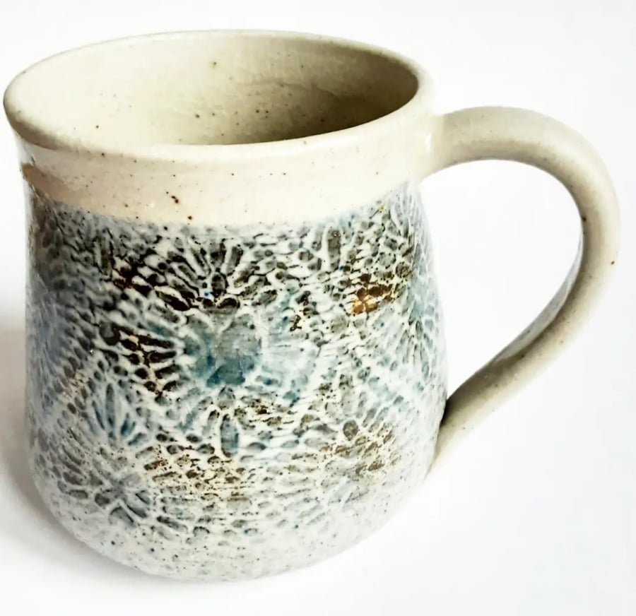Mug - Hand Thrown Stoneware Ceramic Blue Glazed Mug 