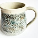 Mug - Hand Thrown Stoneware Ceramic Blue Glazed Mug 