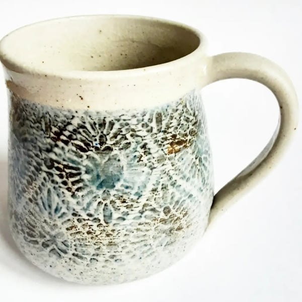 Mug - Hand Thrown Stoneware Ceramic Blue Glazed Mug 